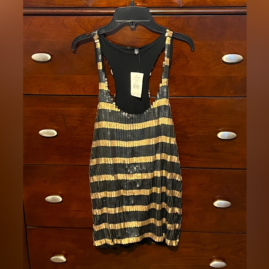 Joe’s Jeans Gold And Black Sequin Tank Top